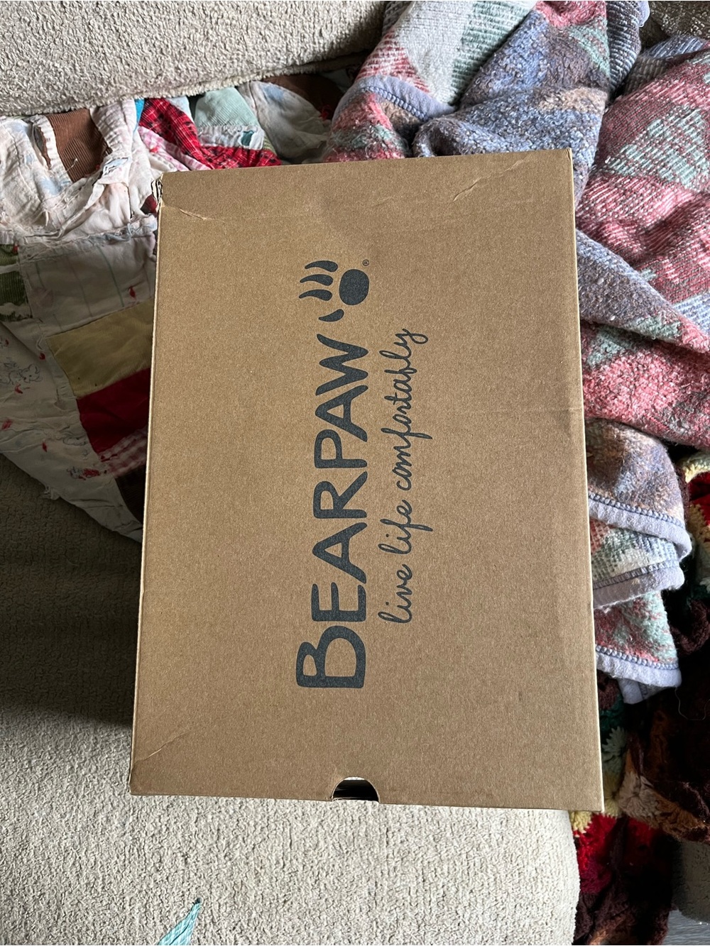 Bearpaw “Snuggle Martis” Tan Suede Shearling-Lined Slippers - Picture 6 of 7